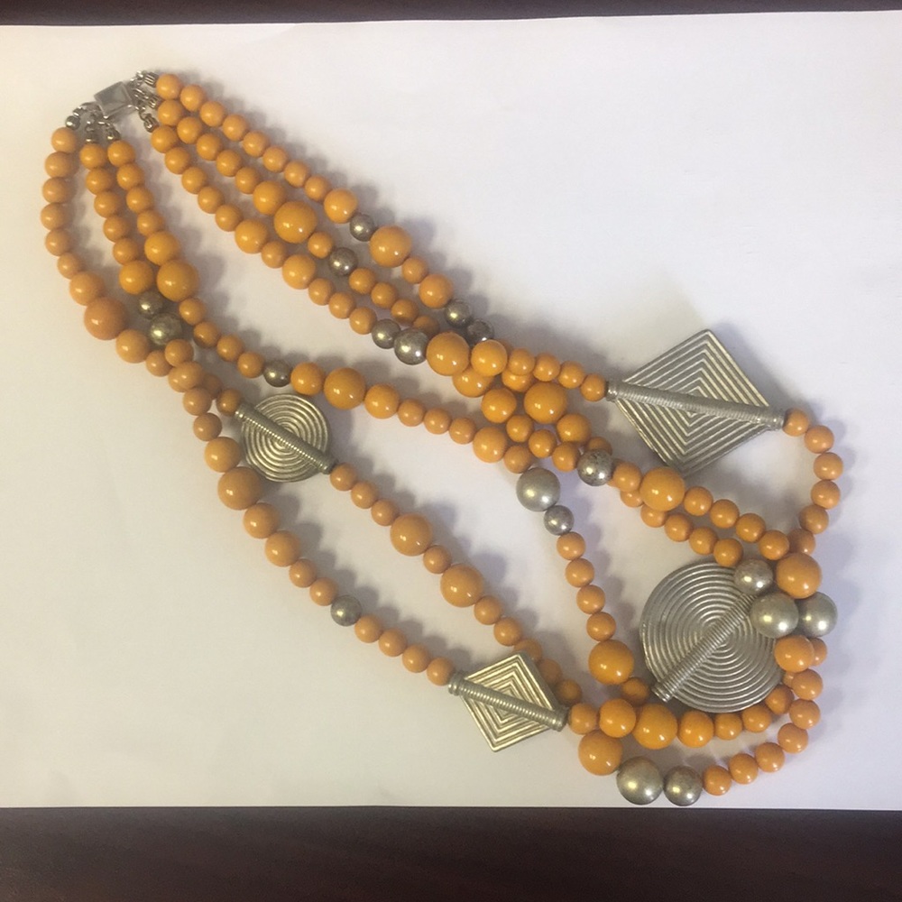 Vintage Mixed media costume necklace
